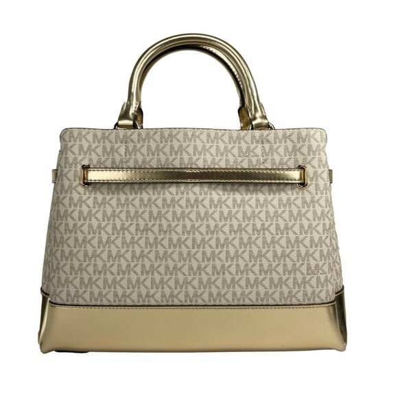 NEW Michael Kors Reed Large Signature PVC Belted Satchel Crossbody Handbag Purse - Picture 3 of 7